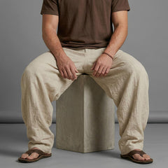 Breathable Cotton Linen Men Trousers